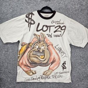 Vintage LOT 29 T Shirt Mens XL Looney Tunes Bulldog‎ Airbrush Graffiti Art Y2K